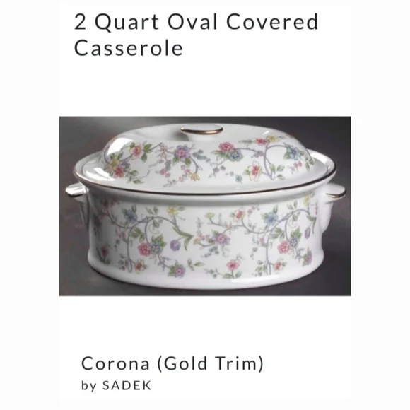 "Corona" Gold Trim 2Qt Casserole Dish Andrea by Sadek - Picture 10 of 15